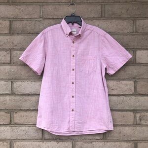 Men's ROWM Pink Short Sleeve Button Down Shirt Size M